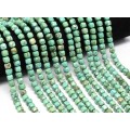 Бусины из бирюзы иранской кубик гр.7мм, 38см, 55 бусин (иск.)