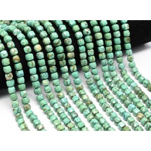 Бусины из бирюзы иранской кубик гр.7мм, 38см, 55 бусин (иск.) Бусины из бирюзы иранской кубик гр.7мм, 38см, 55 бусин (иск.)