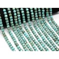 Бусины из бирюзы кубик гр.7мм, 38см, 55 бусин (иск.)