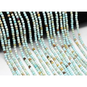 Бусины из бирюзы кубик гр.3мм, 39см, 124 бусин (иск.)