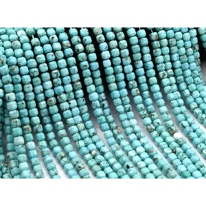 Бусины из бирюзы кубик гр.5мм, 38см, 77 бусин (иск.)