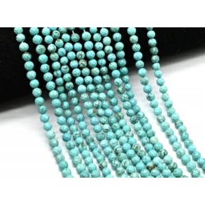 Бусины из бирюзы шарик гр.6мм, 39см, 65 бусин (иск.)