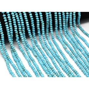 Бусины из бирюзы рондель гр.4*3мм, 38см, 124 бусин (иск.)