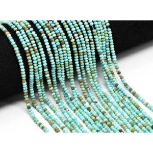 Бусины из бирюзы рондель гр.3*2мм, 39см, 178 бусин (иск.)