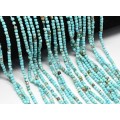 Бусины из бирюзы кубик гр.2мм, 38см, 164 бусин (иск.)