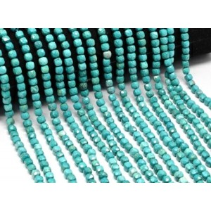 Бусины из бирюзы кубик гр.5мм, 38см, 75 бусины (иск.)