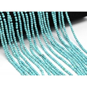 Бусины из бирюзы кубик гр.2мм, 38см, 148 бусин (иск.)