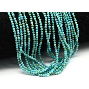 Бусины из бирюзы шарик гр.2мм, 39см, 170 бусин