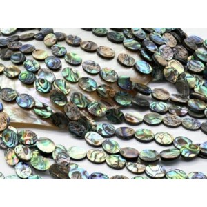 Бусины из перламутра гелиотис овал 10*14мм, 41см, 29 бусин