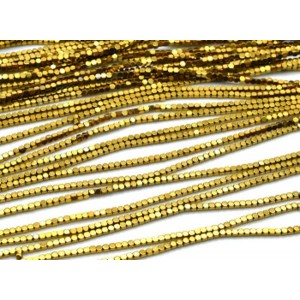 Бусины из гематита кубик 1,5мм цвет античное золото, 40см, 240 бусин Бусины из гематита кубик 1,5мм цвет античное золото, 40см, 240 бусин