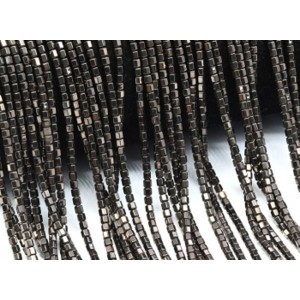 Бусины из гематита шестигранник 2*2мм цвет шоколадный, 40см, 180 бусин