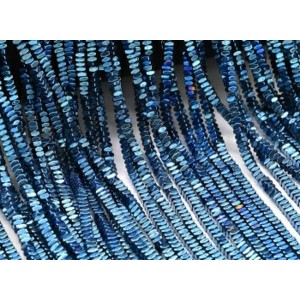 Бусины из гематита многогранник 2*1мм цвет синий, 40см, 320 бусин