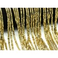 Бусины из гематита многогранник 2*1мм цвет золотистый, 40см, 320 бусин