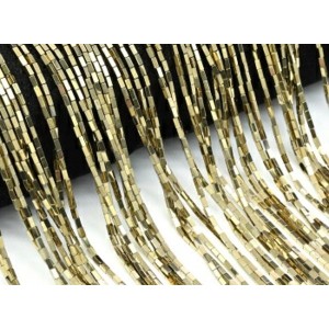 Бусины из гематита брусок 1*3мм цвет бронзовый, 40см, 130 бусин