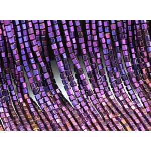 Бусины из гематита шестигранник 3*3мм цвет фиолетовый, 40см, 140 бусин Бусины из гематита шестигранник 3*3мм цвет фиолетовый, 40см, 140 бусин