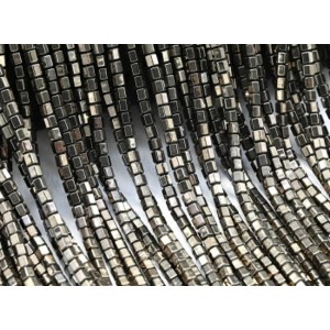 Бусины из гематита шестигранник 3*3мм цвет шоколадный, 40см, 140 бусин