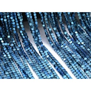 Бусины из гематита кубик 2мм цвет синий, 40см, 170 бусин Бусины из гематита кубик 2мм цвет синий, 40см, 170 бусин