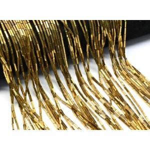 Бусины из гематита брусок 1*6мм цвет античное золото, 40см, 60 бусин