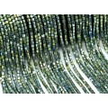 Бусины из гематита шестигранник 3*3мм цвет зеленый, 40см, 140 бусин