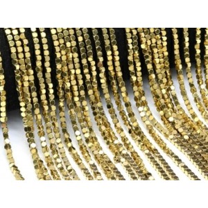 Бусины из гематита кубик 2мм цвет золотистый, 40см, 170 бусин