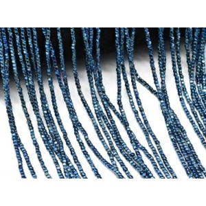 Бусины из гематита кубик 1,5мм цвет синий, 40см, 260 бусин