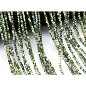 Бусины из гематита кубик 1,5мм цвет зеленый, 40см, 240 бусин Бусины из гематита кубик 1,5мм цвет зеленый, 40см, 240 бусин