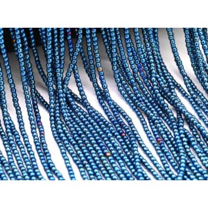 Бусины из гематита шарик 1,5мм цвет синий, 38см, 290 бусин