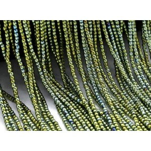Бусины из гематита шарик 1,5мм цвет зеленый, 35см, 270 бусин Бусины из гематита шарик 1,5мм цвет зеленый, 35см, 270 бусин