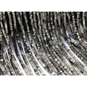 Бусины из гематита многогранник 2*1мм цвет шоколадный, 40см, 320 бусин