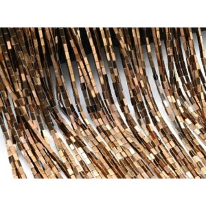 Бусины из гематита брусок 1*3мм цвет медный, 40см, 130 бусин