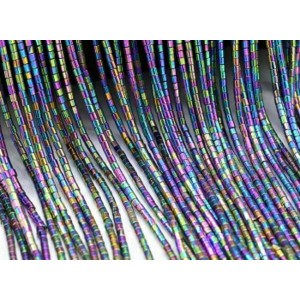 Бусины из гематита цилиндр 2*2мм цвет хамелеон, 38см, 220 бусин