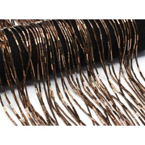 Бусины из гематита брусок 1*6мм цвет медный, 40см, 60 бусин