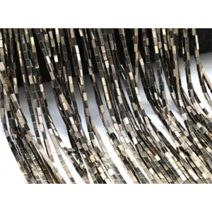 Бусины из гематита брусок 1*3мм цвет шоколадный, 40см, 130 бусин