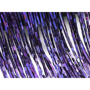 Бусины из гематита брусок 1*3мм цвет фиолетовый, 40см, 130 бусин