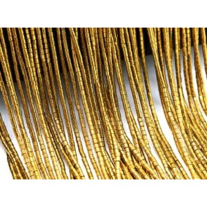 Бусины из гематита цилиндр 2*2мм цвет античное золото, 40см, 230 бусин
