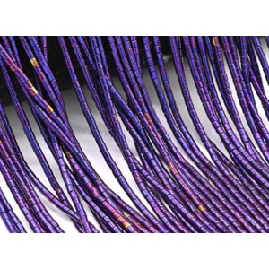 Бусины из гематита цилиндр 2*2мм цвет фиолетовый, 37см, 215 бусин