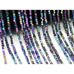 Бусины из гематита кубик 2мм цвет хамелеон, 40см, 170 бусин