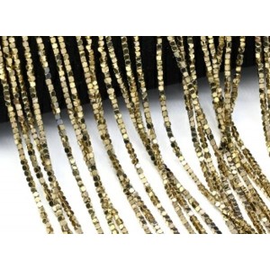 Бусины из гематита кубик 1,5мм цвет бронзовый, 40см, 240 бусин