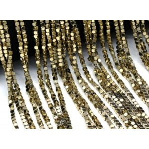 Бусины из гематита кубик 2мм цвет бронзовый, 40см, 170 бусин