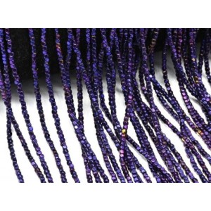 Бусины из гематита кубик 1,5мм цвет фиолетовый, 40см, 260 бусин