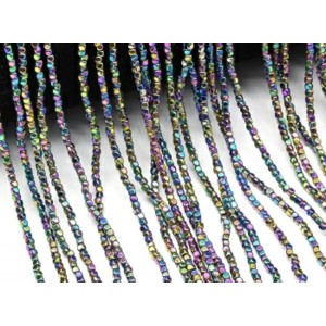 Бусины из гематита кубик 1,5мм цвет хамелеон, 40см, 260 бусин
