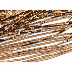 Бусины из гематита кубик 2мм цвет медный, 40см, 175 бусин