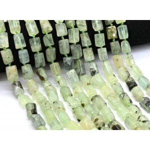 Бусины из пренита цилиндр с гранями 10*15мм, 41см, 26 бусин