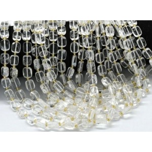 Бусины из горного хрусаля прямоугольник с гранями 8*10мм, 35см, 29 бусин