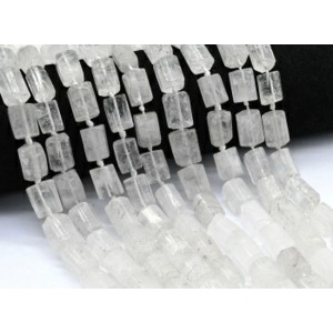 Бусины из горного хрусталя цилиндр с гранями 9*14мм, 43см, 27 бусин