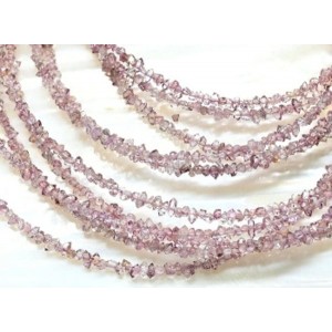 Бусины из горного хрусталя (Херкимерского алмаза), цвет сиреневый, 38см