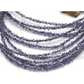 Бусины из горного хрусталя (Херкимерского алмаза), цвет фиолетовый, 38см