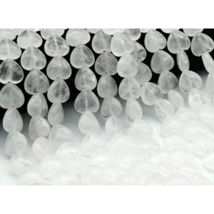 Бусины из горного хрусталя сердце 16*16мм, 35см, 24 бусины