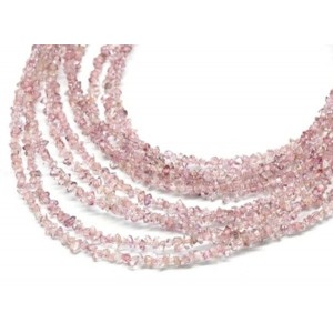 Бусины из горного хрусталя (Херкимерского алмаза), цвет сиреневый светлый, 38см