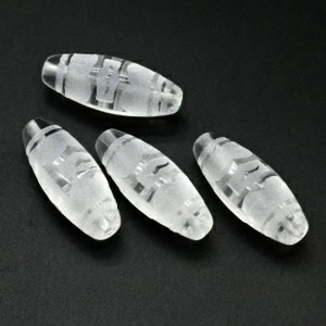 Бусина Дзи "Гаруда" из горного хрусталя 10*30мм, 1 бусина